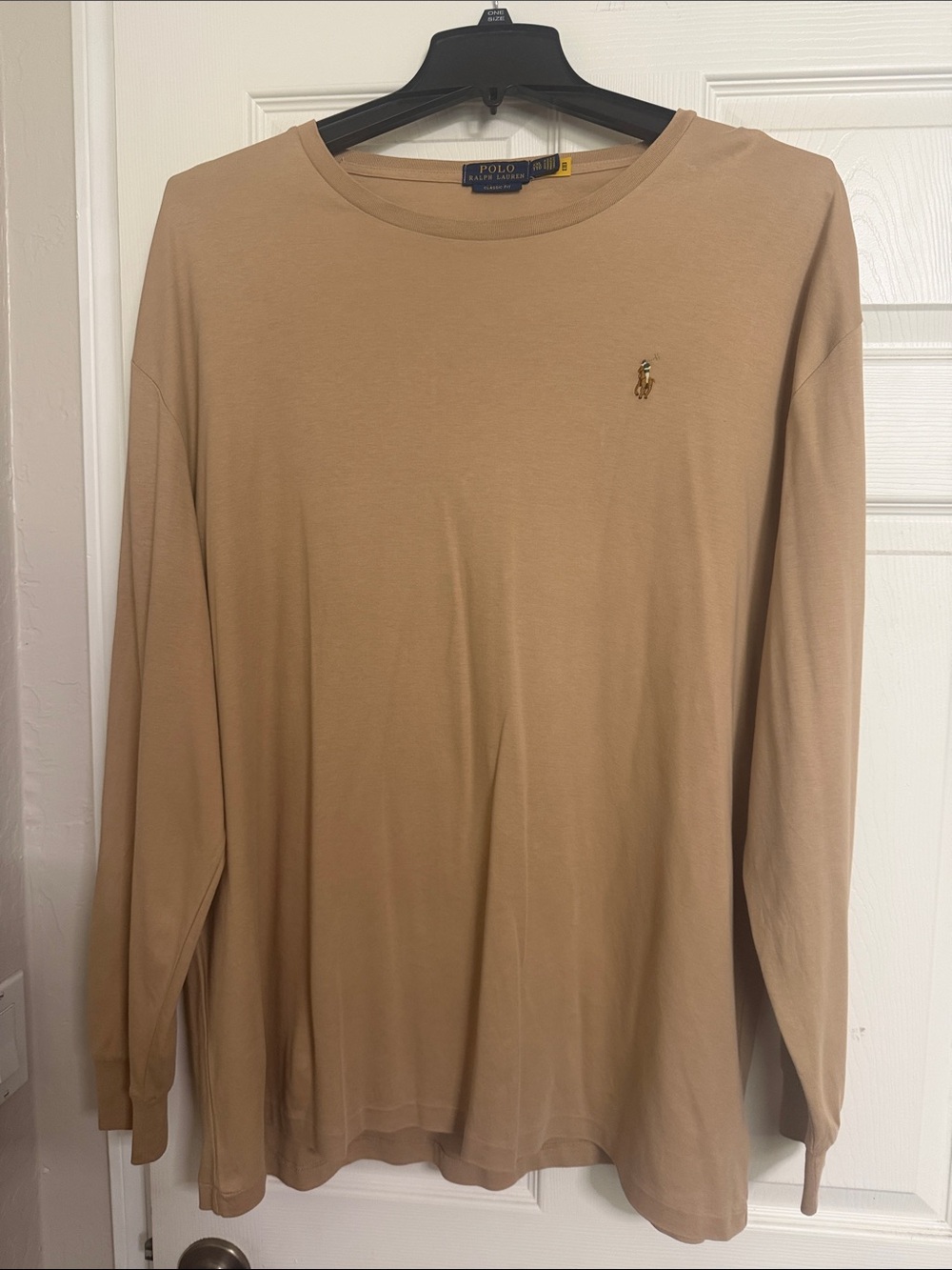 Polo by Ralph Lauren Men's Long-Sleeve Crewneck Shirt - Beige/Tan